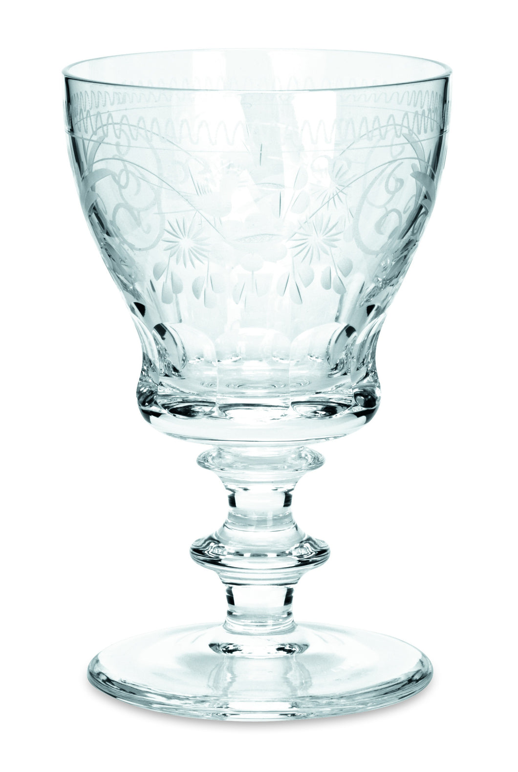 CONCORD klar, Schliff & 'Radgravur' - Südweinglas 100 mm