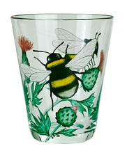 Lade das Bild in den Galerie-Viewer, INSECTS - klar, Becher 107 mm, Emaille Malerei mit Hummeln
