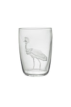 Lade das Bild in den Galerie-Viewer, BIRDS Becher 104 mm / 4.1 in. klares Glas, Gravurbild Kronenkranich
