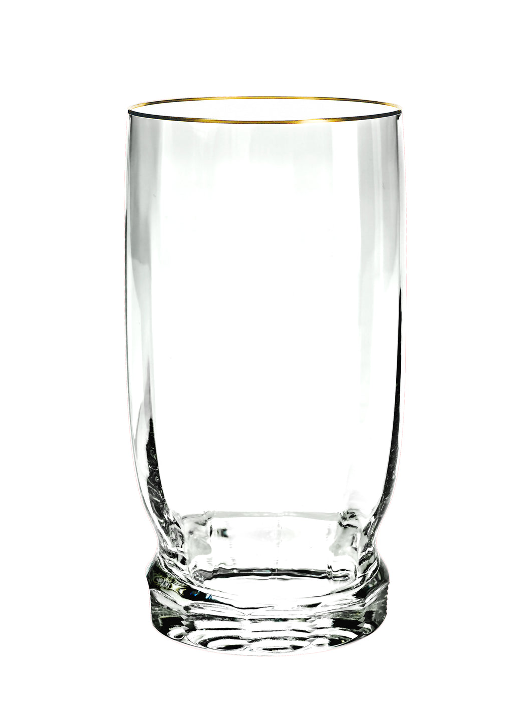 DELPHI Becher 160 mm - klares Glas, Flächenschliff, Eckenschliff, Goldrand