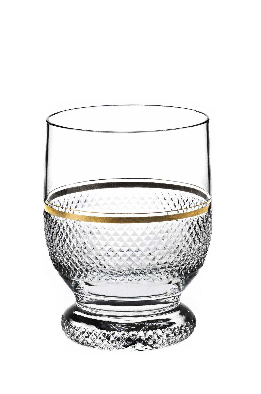 PRESTIGE klar, Diamantschliff & Goldrand - Whisky Becher 101 mm