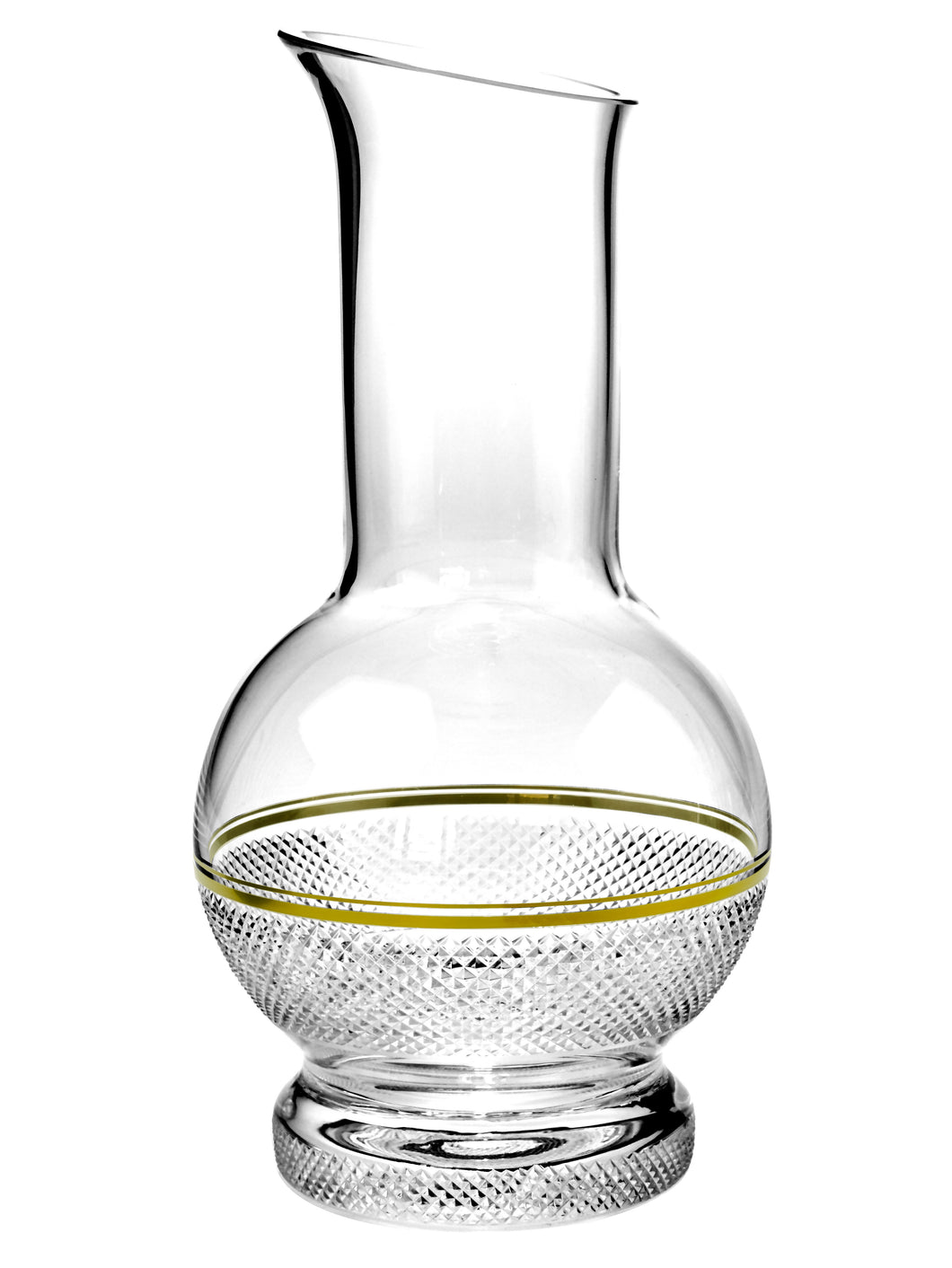 PRESTIGE Dekanter 265 mm - klares Glas, Diamantschliff, Goldrand